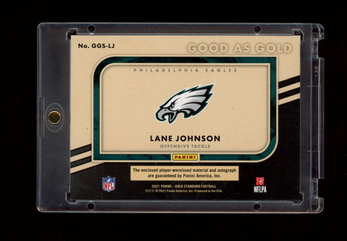 2018 Panini Gold Standard #GGS-LJ Lane Johnson Good as Gold #/199