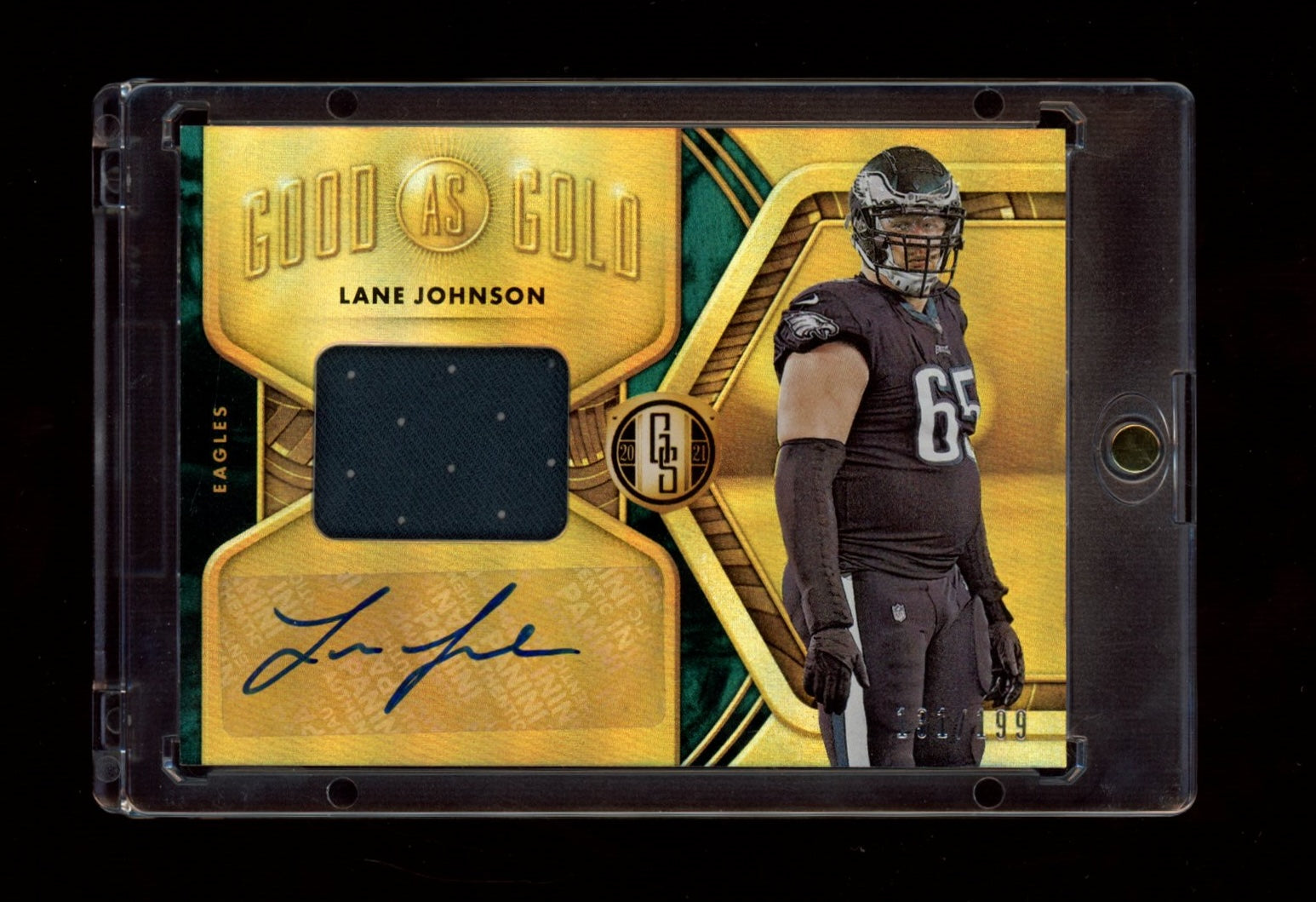 2018 Panini Gold Standard #GGS-LJ Lane Johnson Good as Gold #/199