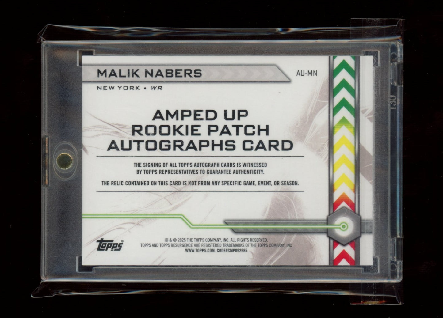 2024 Topps Resurgence - Amped Up Rookie Patch Autographs #AU-MN Malik Nabers