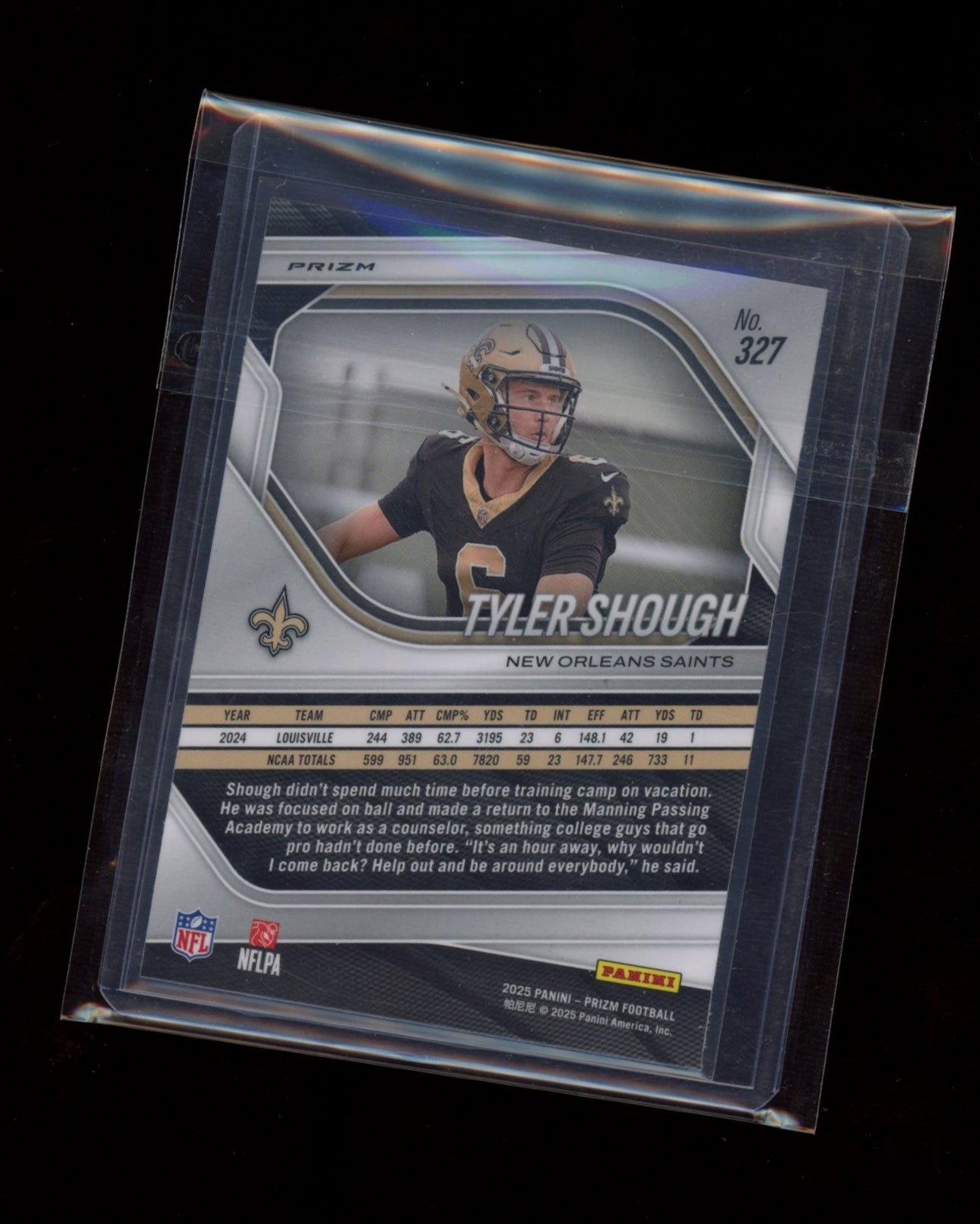 2025 Panini Prizm #327 Tyler Shough Silver