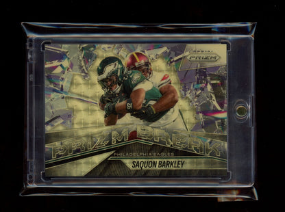2025 Panini Prizm #9 Saquon Barkley Prizm Break Gold Vinyl #/5