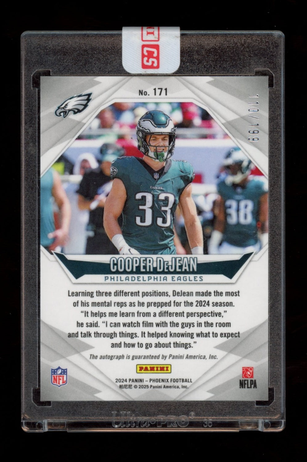 2024 Panini Phoenix #171 Cooper DeJean Autographs Silver #/199