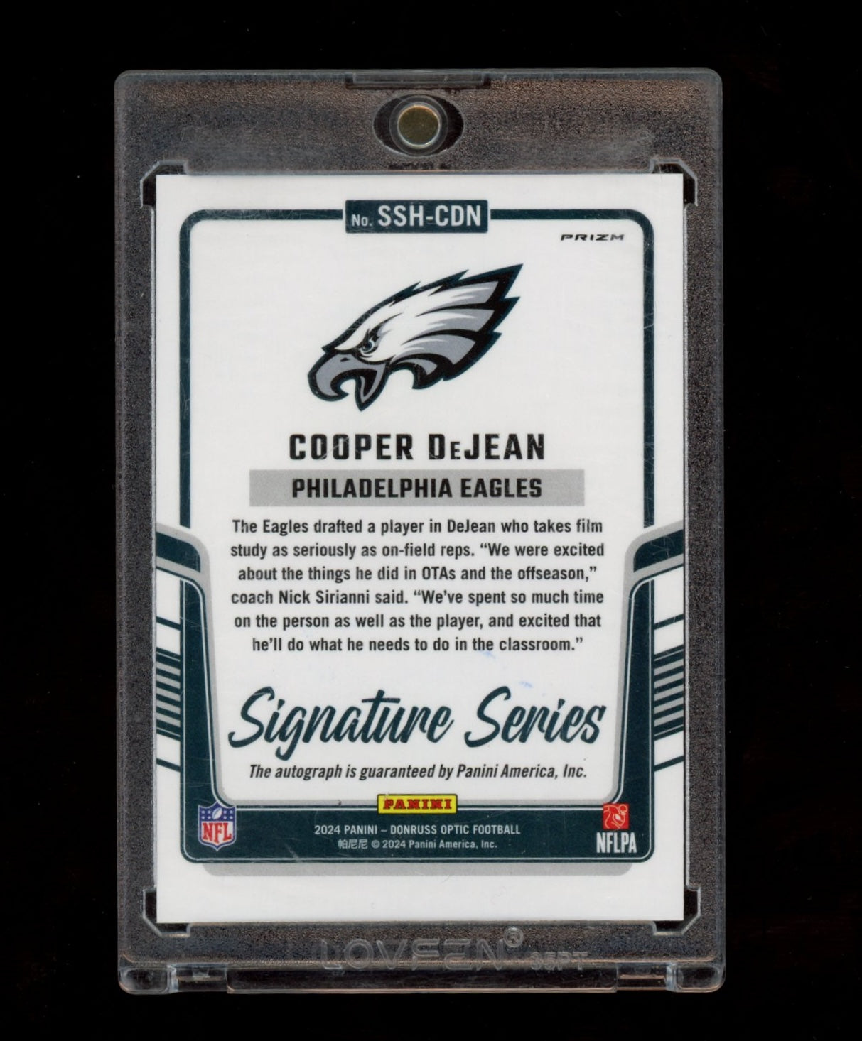 2024 Donruss Optic #SSH-CDN Cooper DeJean Signature Series Holo
