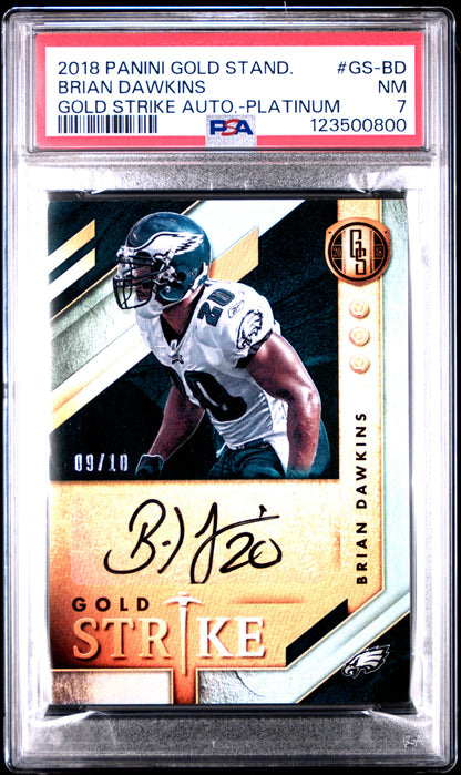 2018 Panini Gold Standard Gold #GS-BD Brian Dawkins /10 PSA 7