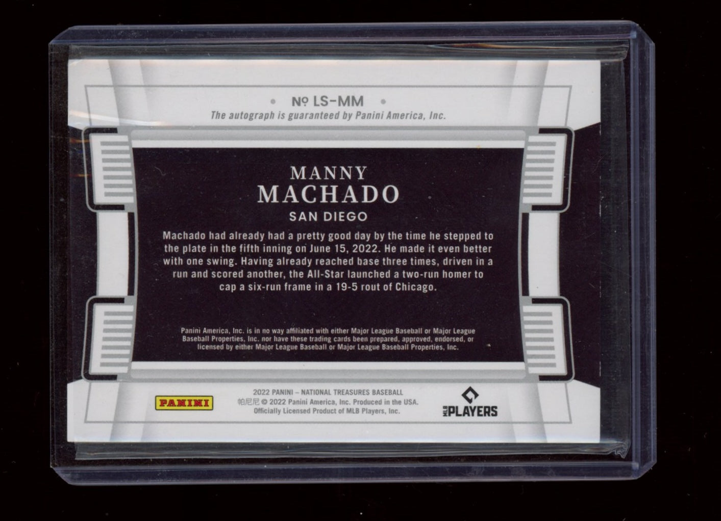 2022 Panini National Treasures #LS-MM Manny Machado Legacy Signatures Gold #/25