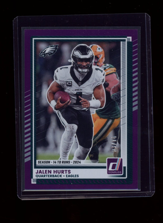 2025 Donruss #16 Jalen Hurts Season Stat Line #/14