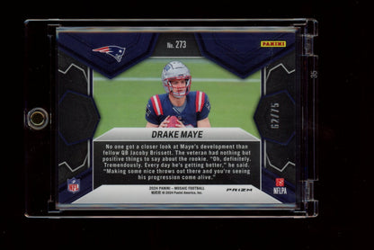 2024 Panini Mosaic #273 Drake Maye Mosaic No Huddle Blue #/75