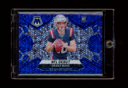2024 Panini Mosaic #273 Drake Maye Mosaic No Huddle Blue #/75