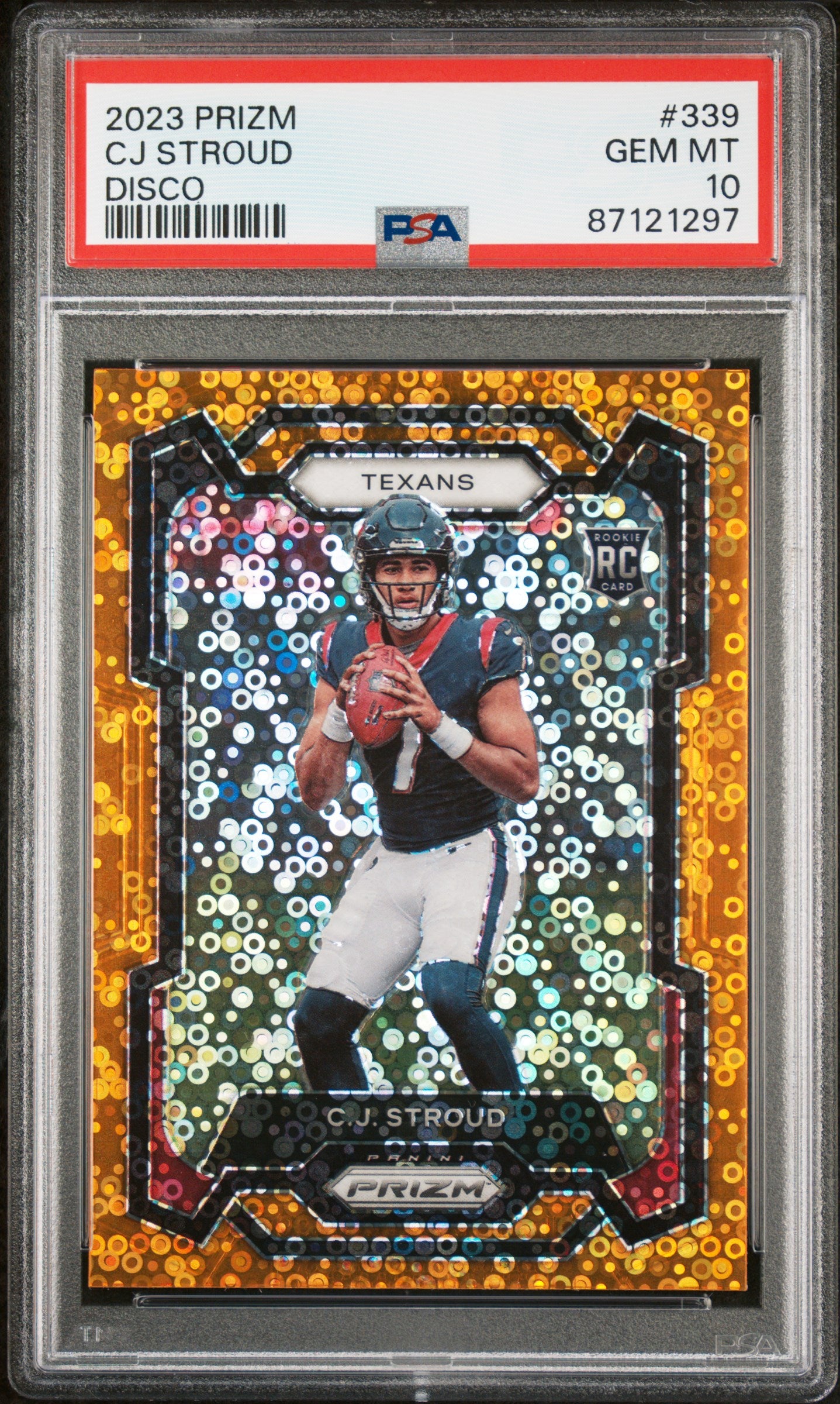 2023 Panini Prizm #339 Cj Stroud Disco Prizm PSA 10