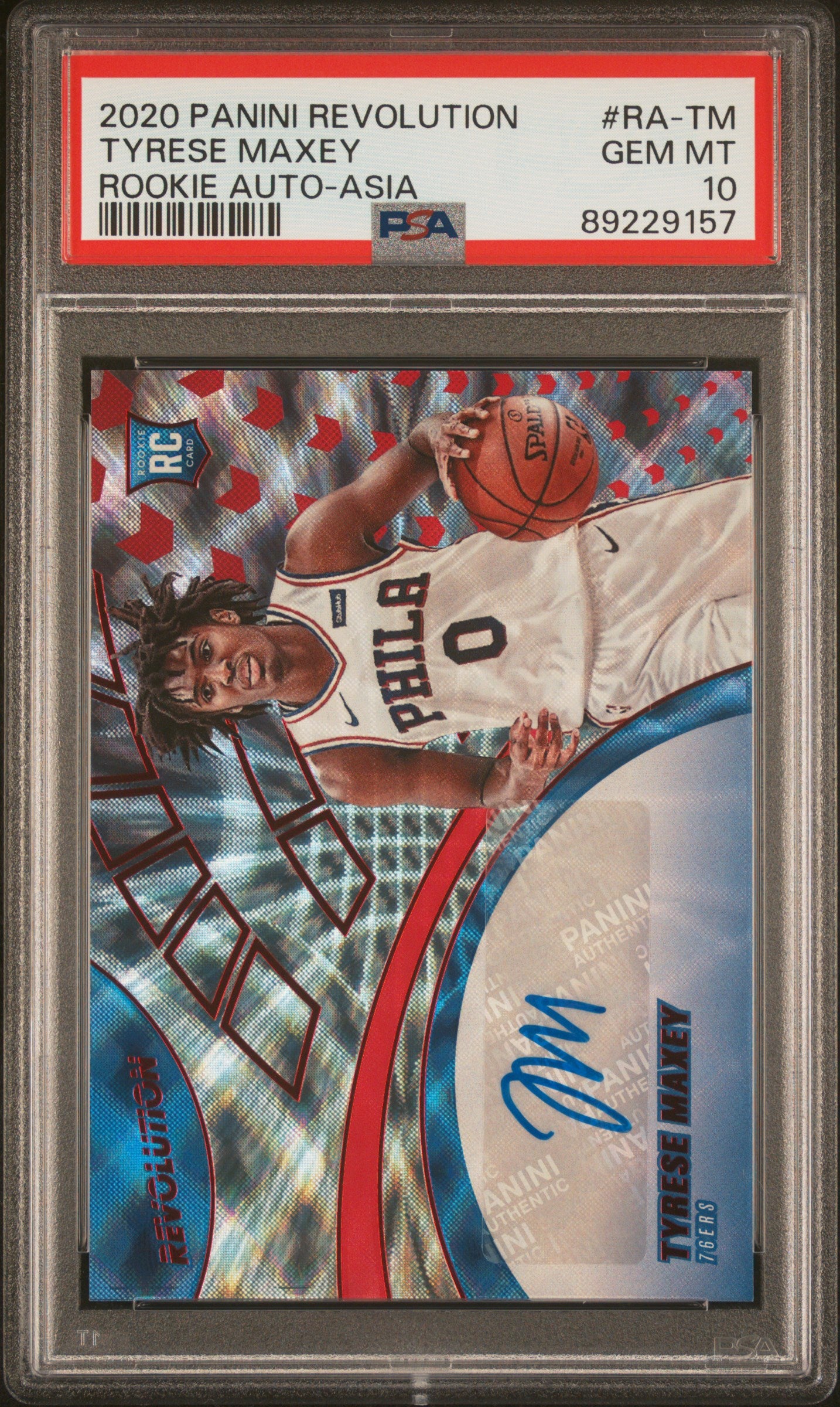 2020 Panini Revolution Rookie Auto #RA-TM Tyrese Maxey RC Auto-Asia PSA 10