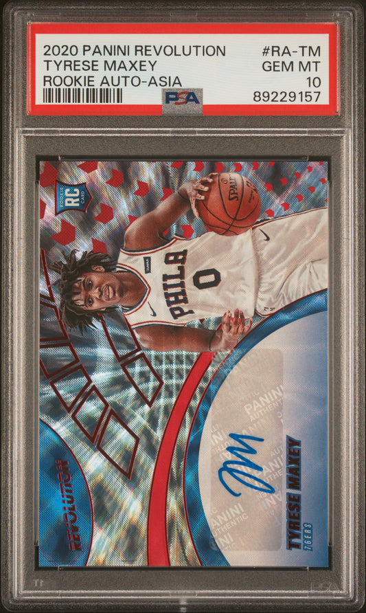 2020 Panini Revolution Rookie Auto #RA-TM Tyrese Maxey RC Auto-Asia PSA 10