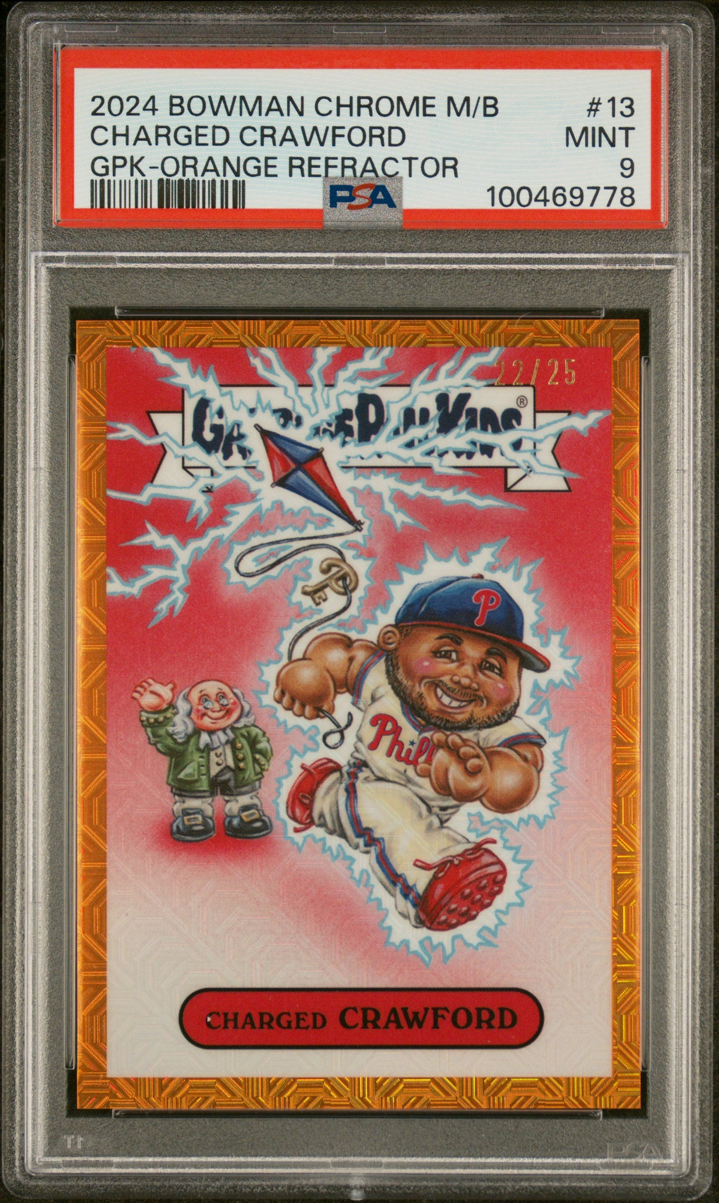 2024 Bowman Chrome Mega Box Bowman Gpk #13 Orange /25  PSA 9