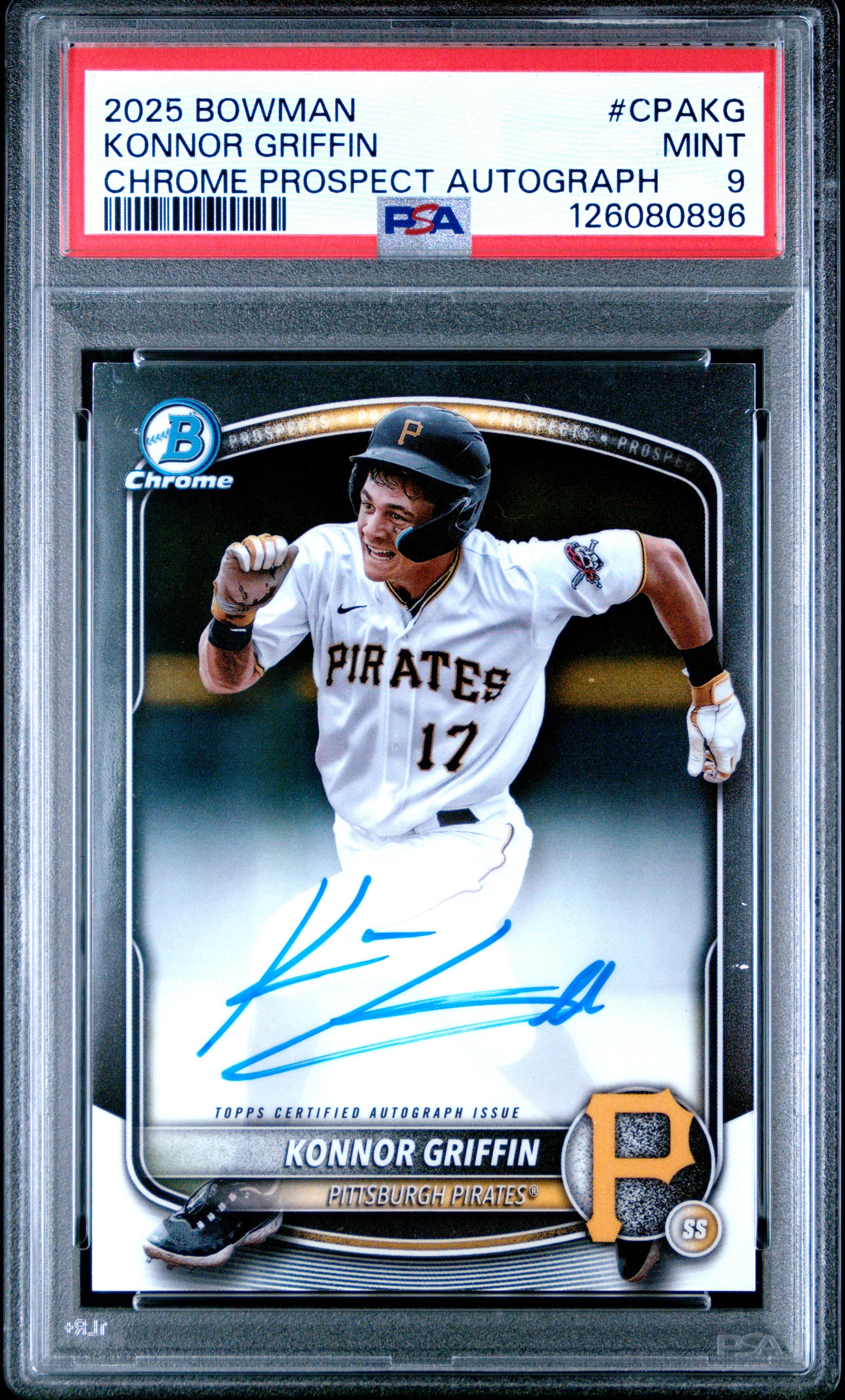 2025 Bowman Chrome Prospect Autographs #CPAKG Konnor Griffin PSA 9