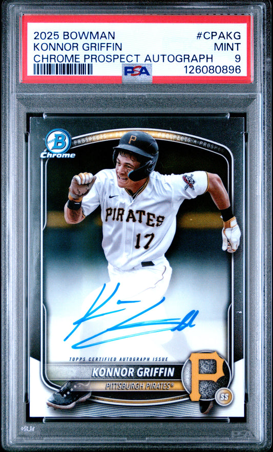 2025 Bowman Chrome Prospect Autographs #CPAKG Konnor Griffin PSA 9