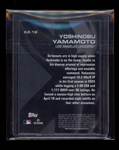 2025 Topps #KZ-12 Yoshinobu Yamamoto K Zone Die Cuts