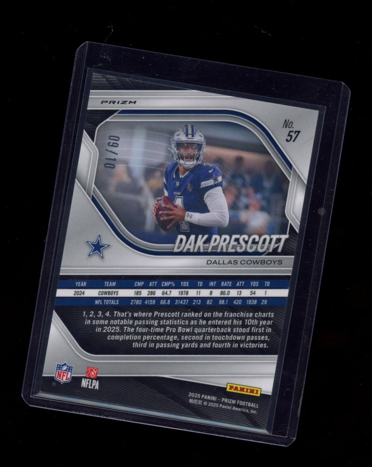 2025 Panini Prizm #57 Dak Prescott Gold Shimmer #/10