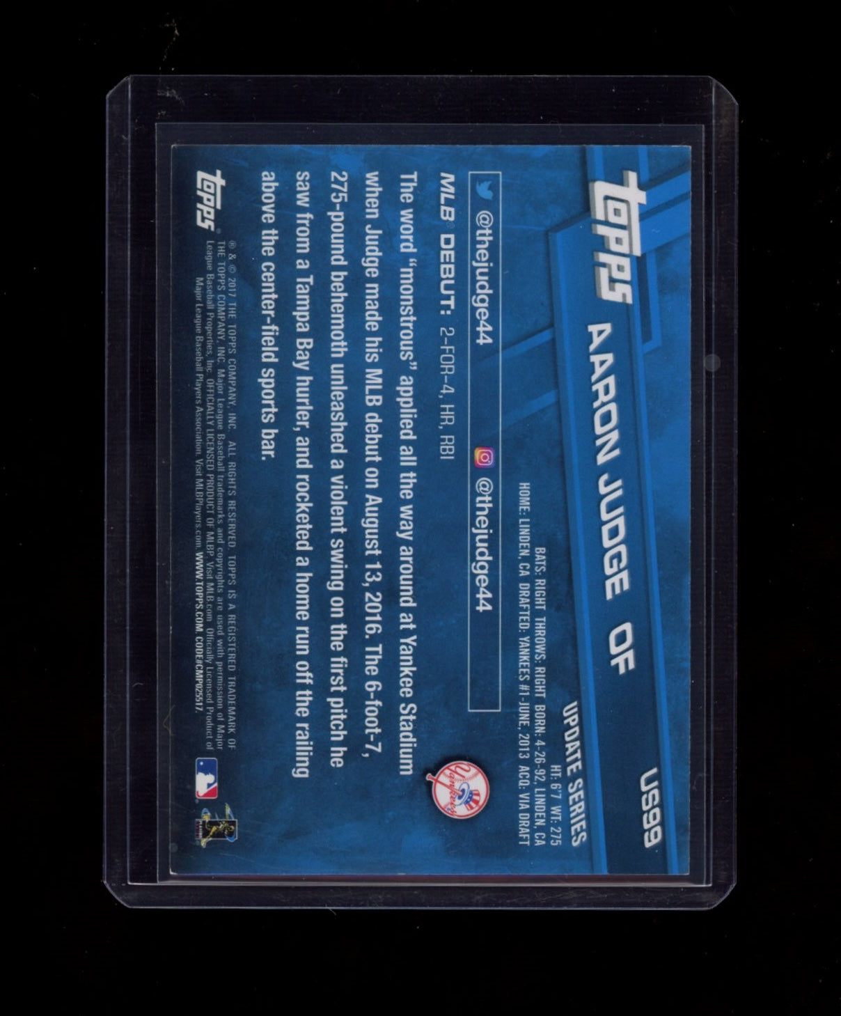 2017 Topps Update #US99 Aaron Judge