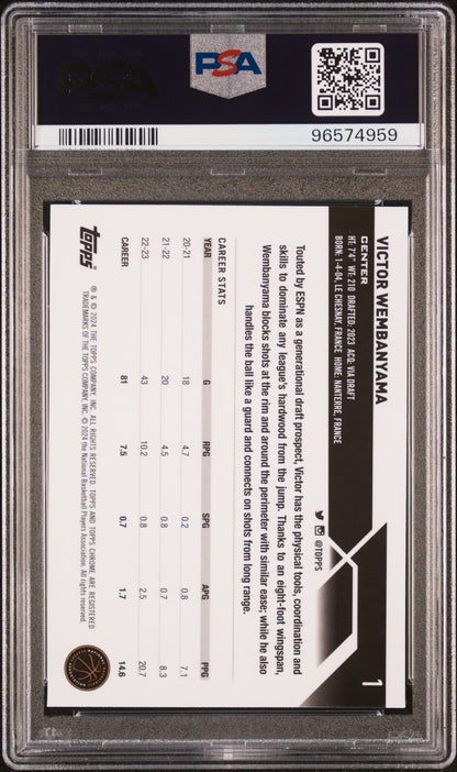 2023 Topps Chrome #1 Victor Wembanyama PSA 9