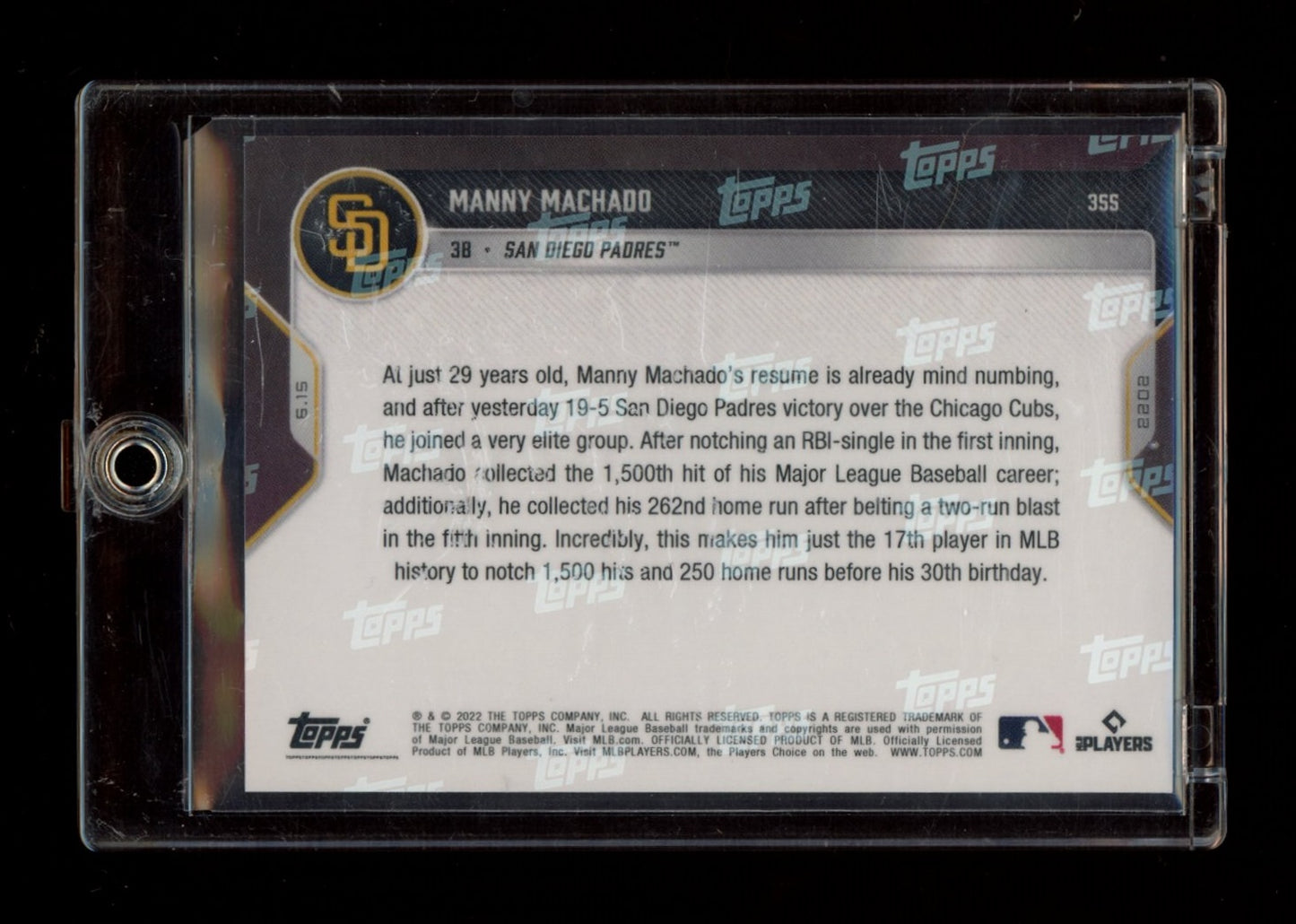 2022 Topps Now #355 Manny Machado Red #/10