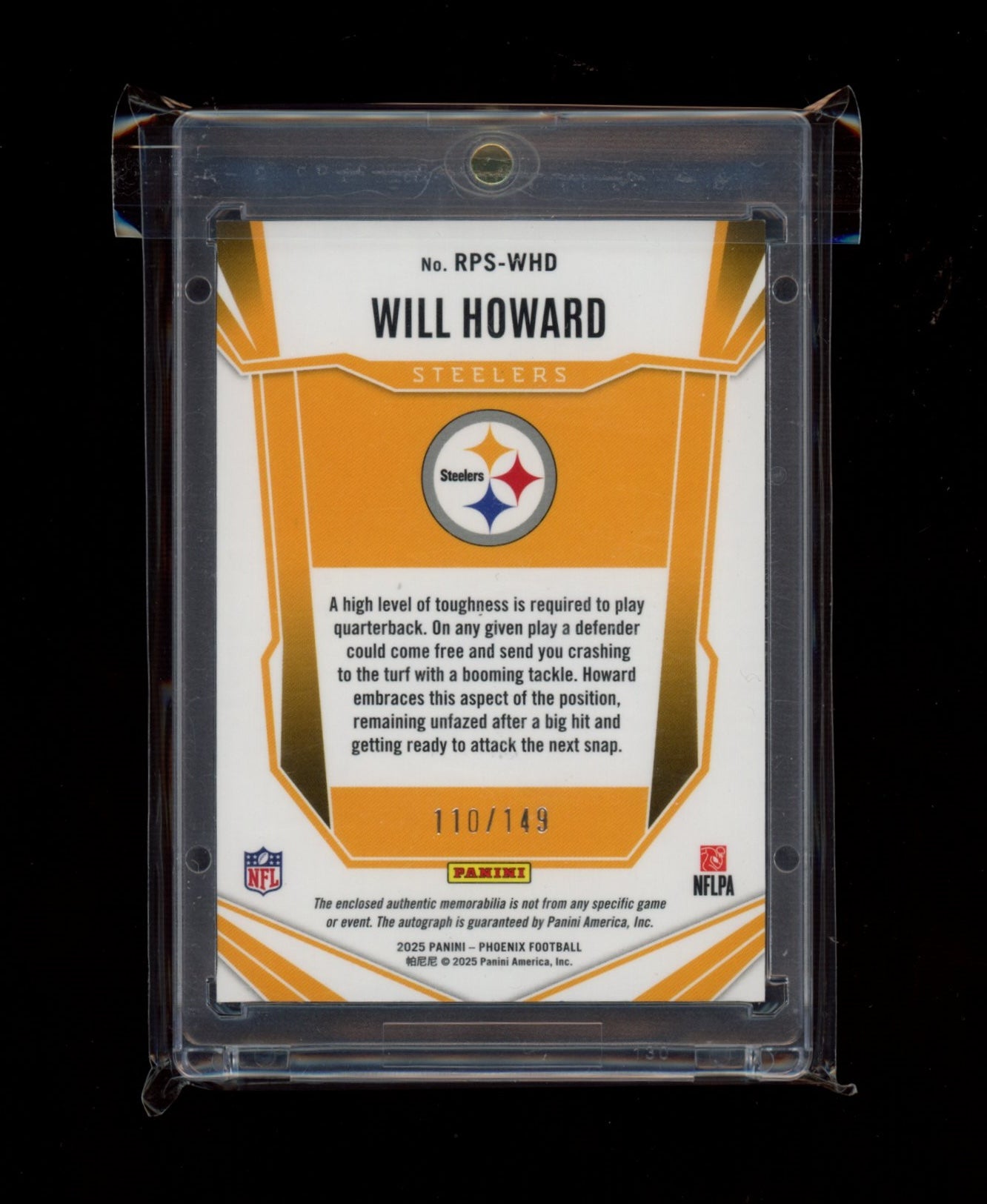 2025 Panini Phoenix #RPS-WHD Will Howard RPA Silver Prizm #/149
