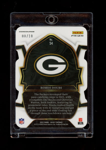 2022 Panini Select #54 Romeo Doubs Gold Prizm #/10