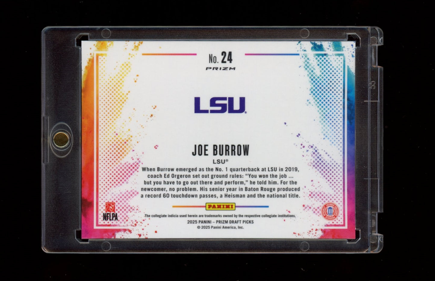 2025 Panini Prizm Draft Picks #24 Joe Burrow Black Color Blast
