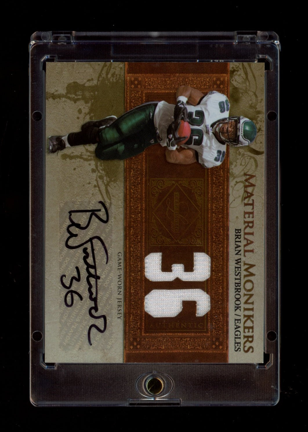 2007 Leaf Limited #MM-46 Brian Westbrook Material Monikers Jersey Number #/36