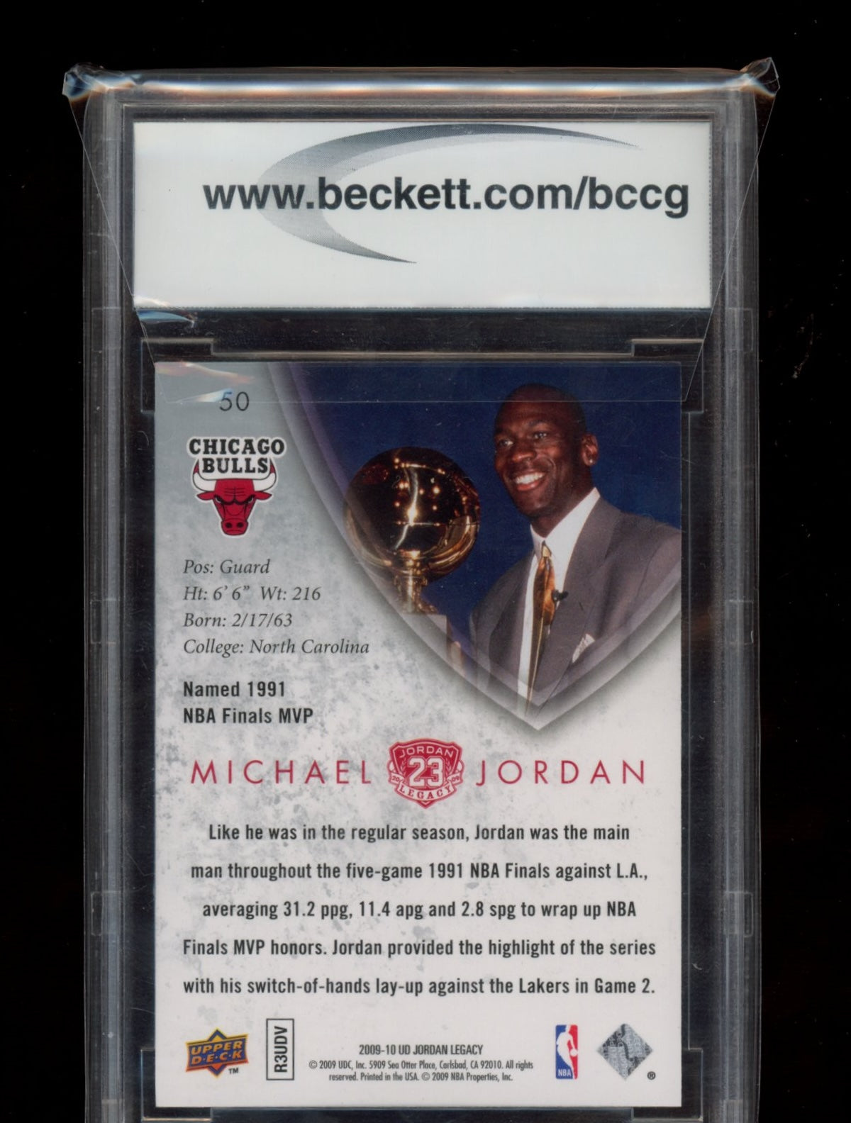 2009-10 UD Michael Jordan Legacy HOF #50 Michael Jordan BCCG 10