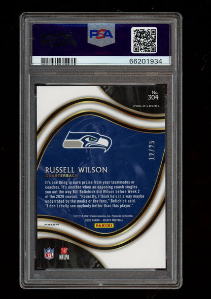 2020 Panini Select #304 Russell Wilson Tie-Dye Prizm PSA 9