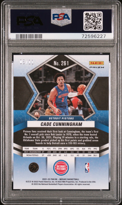 2021 Panini Mosaic #261 Cade Cunningham Pink Swirl PSA 9