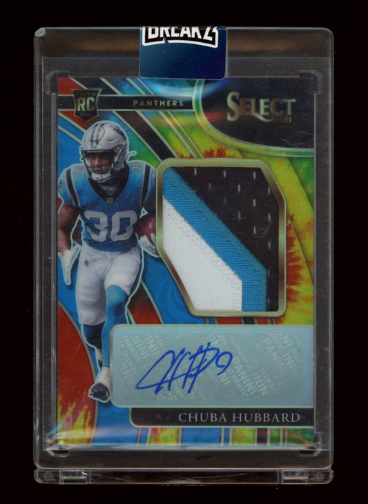 2021 Panini Select #JRS-CHU Chuba Hubbard Jumbo RC  Tie-Dye #/25