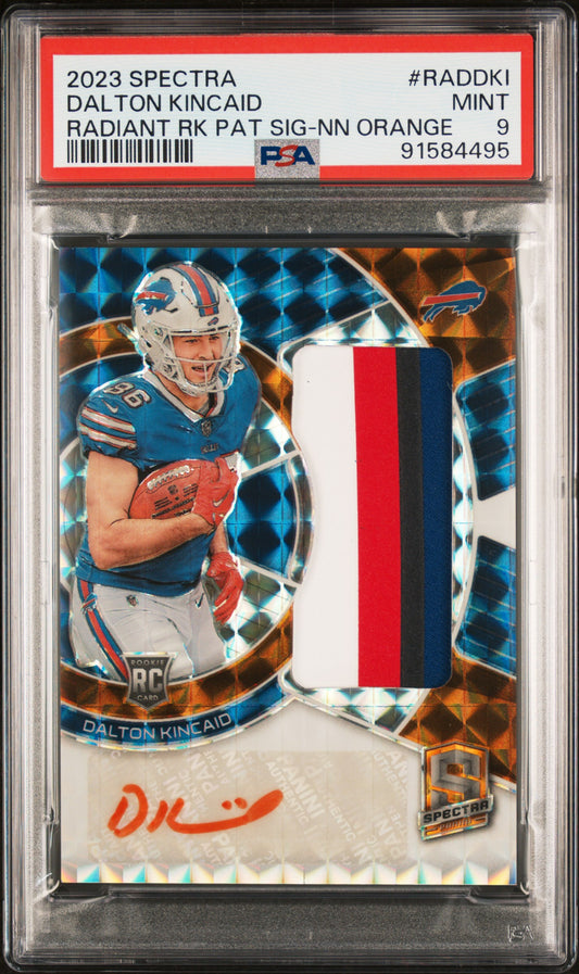 2023 Panini Spectra RPA #RADDKI Dalton Kincaid Radiant /15 PSA 9