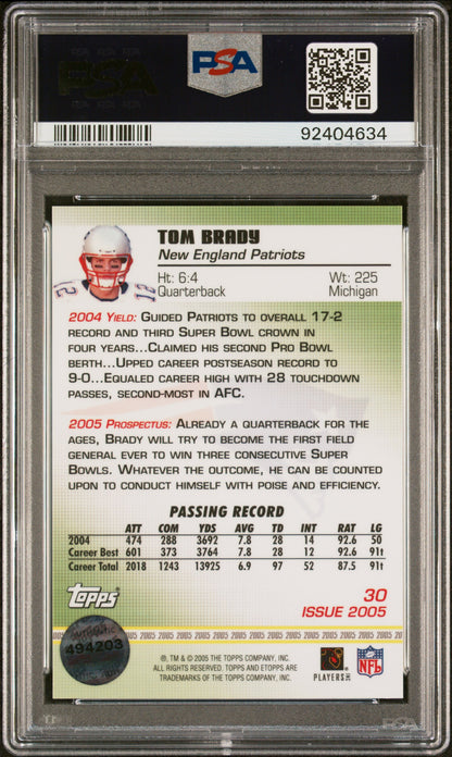 2005 Etopps #30 Tom Brady PSA 9