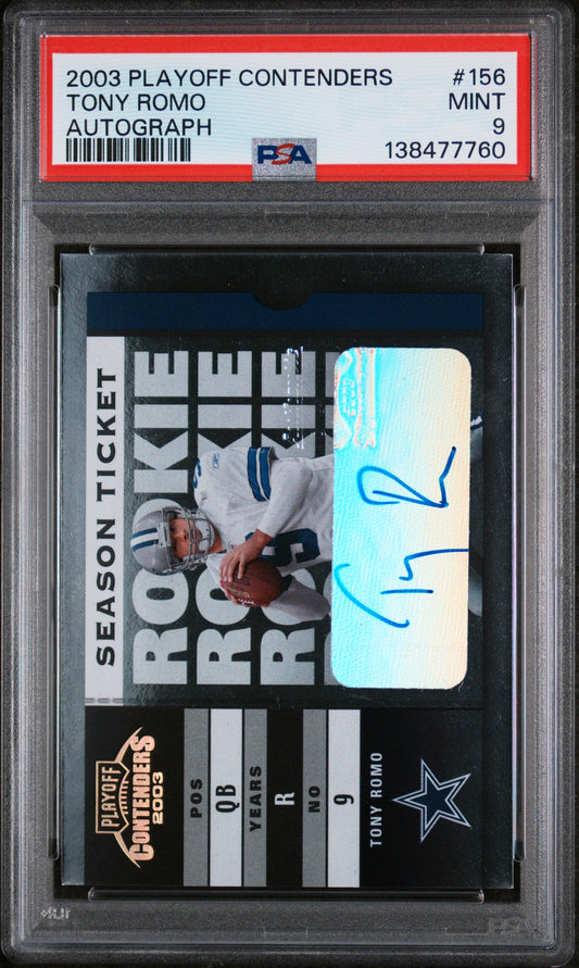 2003 Playoff Contenders #156 Tony Romo Autograph PSA 9