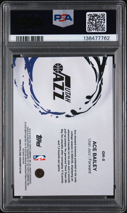 2025 Topps Generation Now #GN-5 Ace Bailey Gen Now-Purple Holo Foil PSA 9