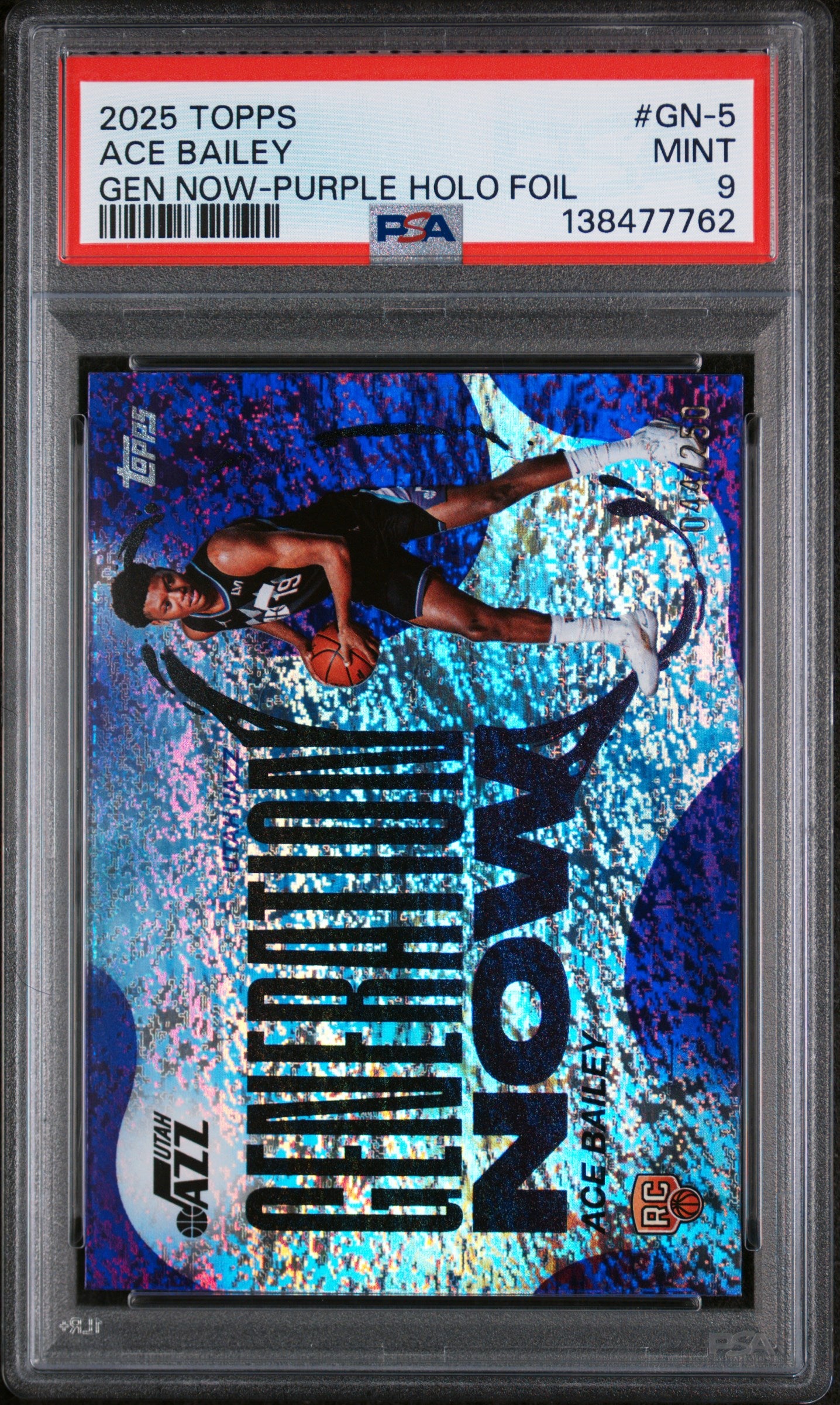 2025 Topps Generation Now #GN-5 Ace Bailey Gen Now-Purple Holo Foil PSA 9