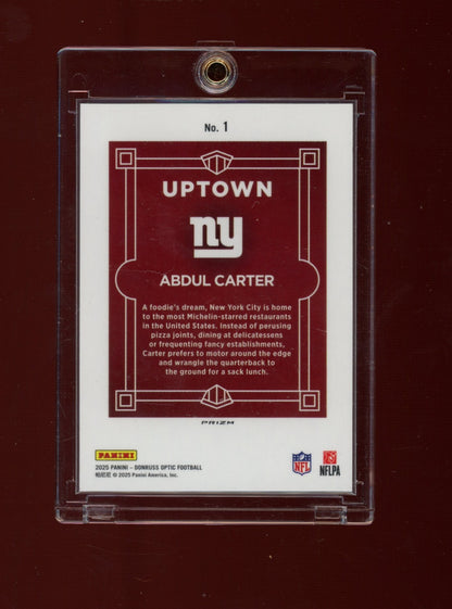 2025 Donruss Optic #1 Abdul Carter Uptown
