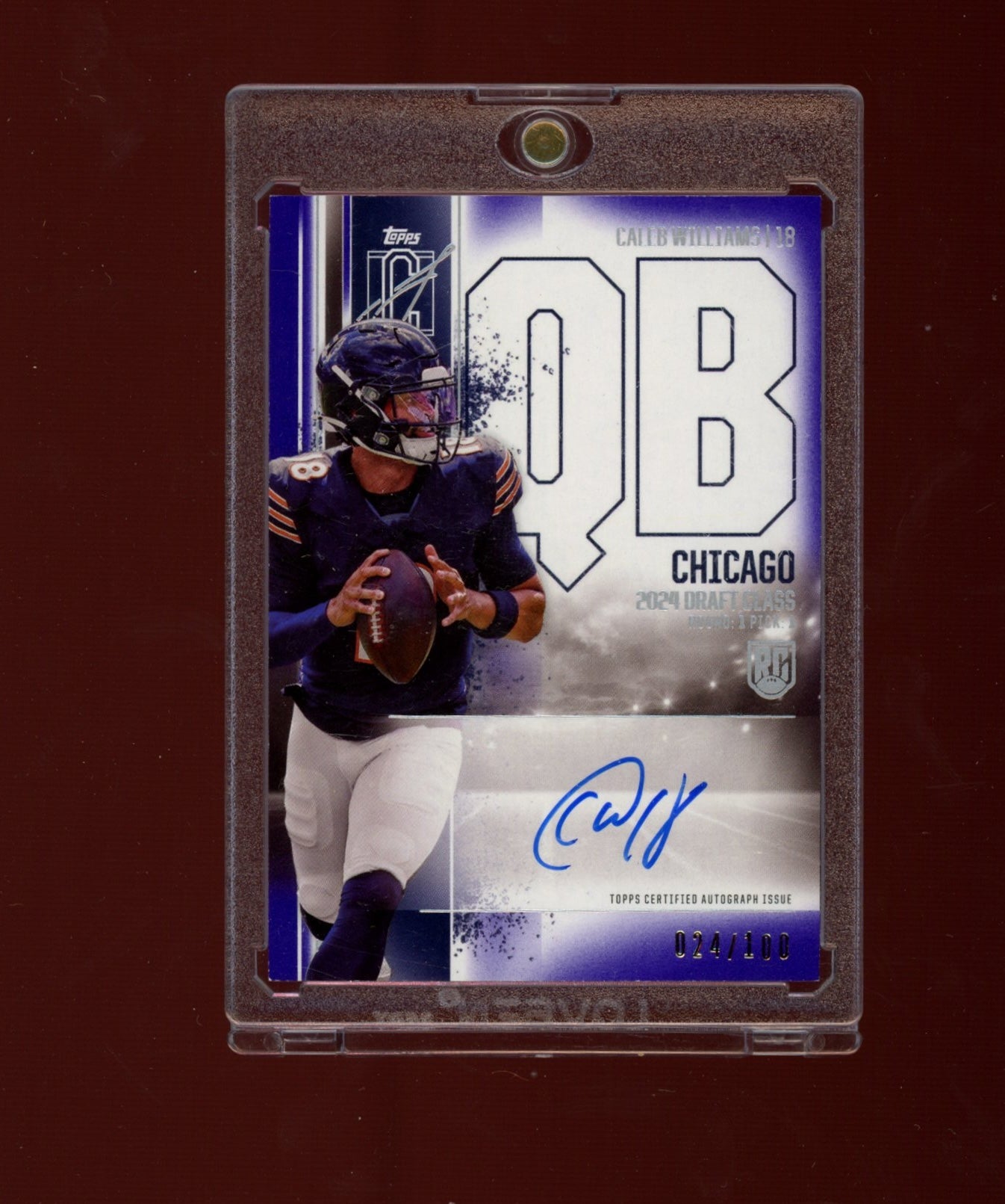 2024 Topps Signature Class #RCA-CW Caleb Williams RC Auto Variation Purple #/100