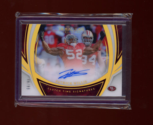 2025 Panini Immaculate #CTS-PWS Patrick Willis Clutch Time Sig #/99