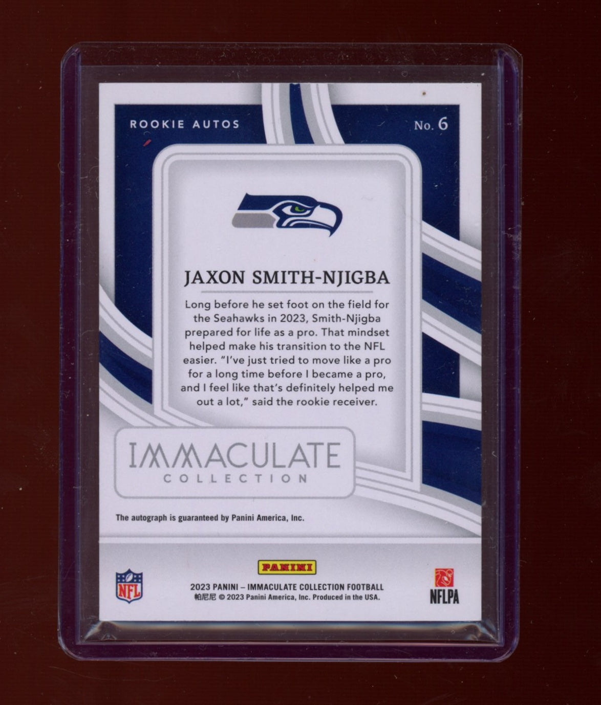2023 Panini Immaculate Collection #6 Jaxon Smith-Njigba Rookie Autos Gold #/10