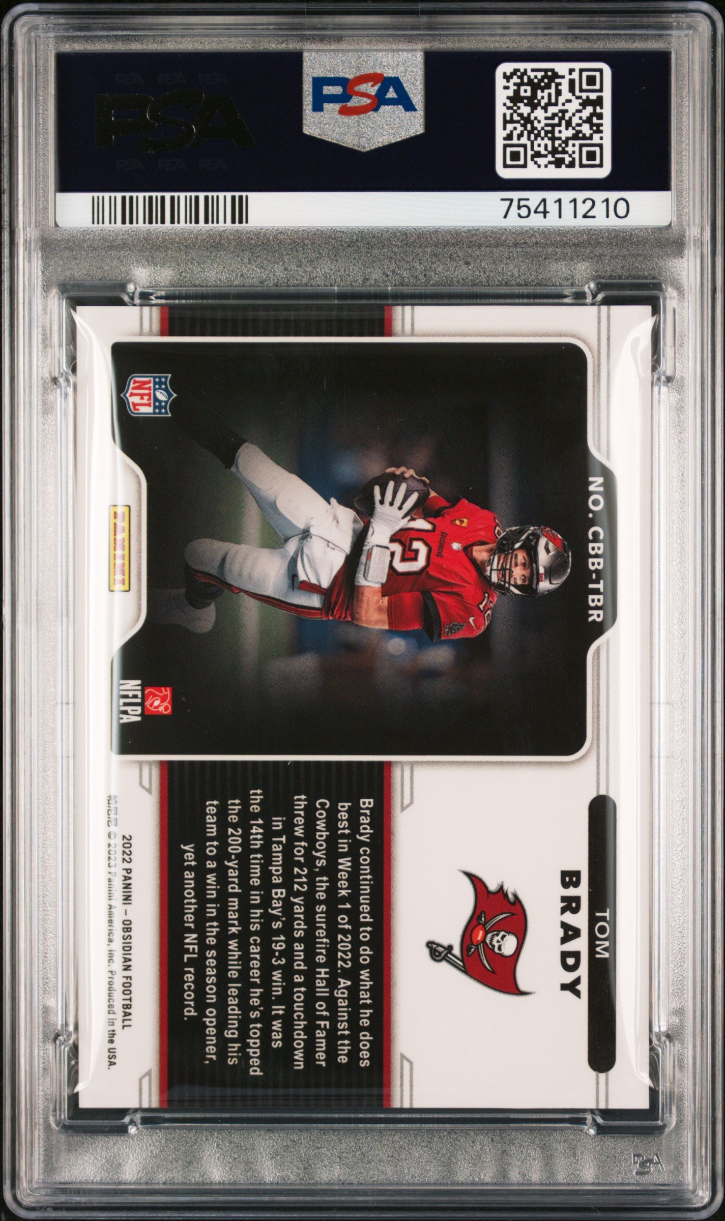2022 Panini Obsidian Color Blast Black #CBBTBR Tom Brady  PSA 10