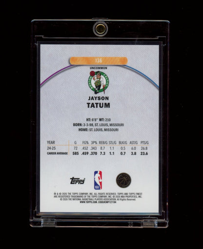 2025-26 Finest #136 Jayson Tatum Orange Refractor #/20