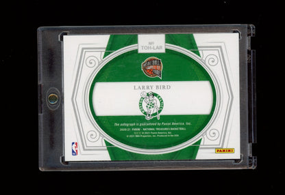 2020-21 Panini NT #TOH-LAR Larry Bird Treasures of the Hall Emerald #/5