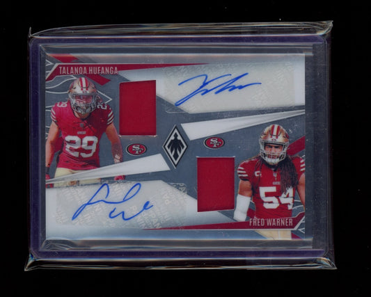 2024 Panini Phoenix #PDJA-SF Hufanga / Fred Warner Duo Jersey Auto #/49