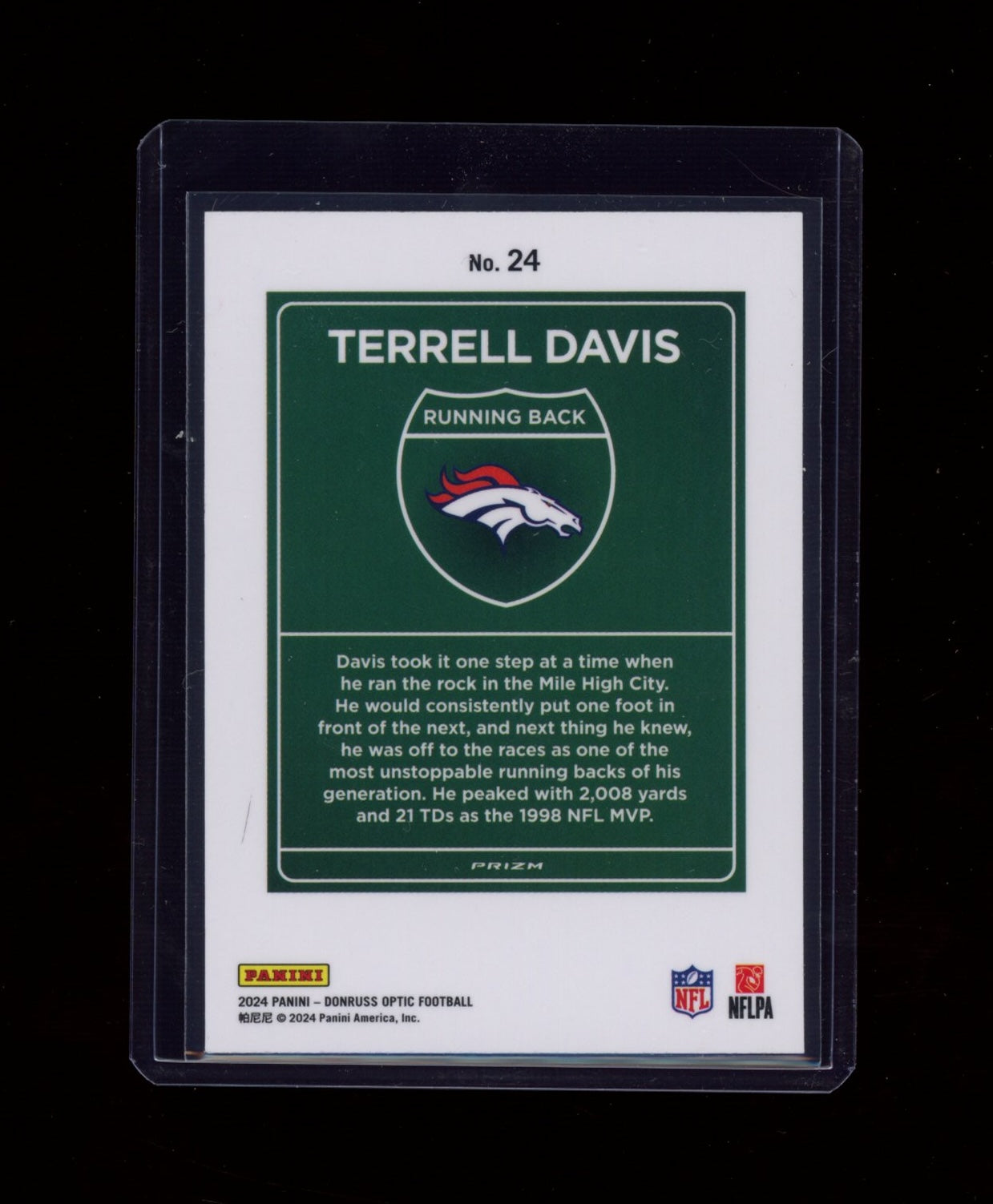 2024 Donruss Optic #24 Terrell Davis Downtown!