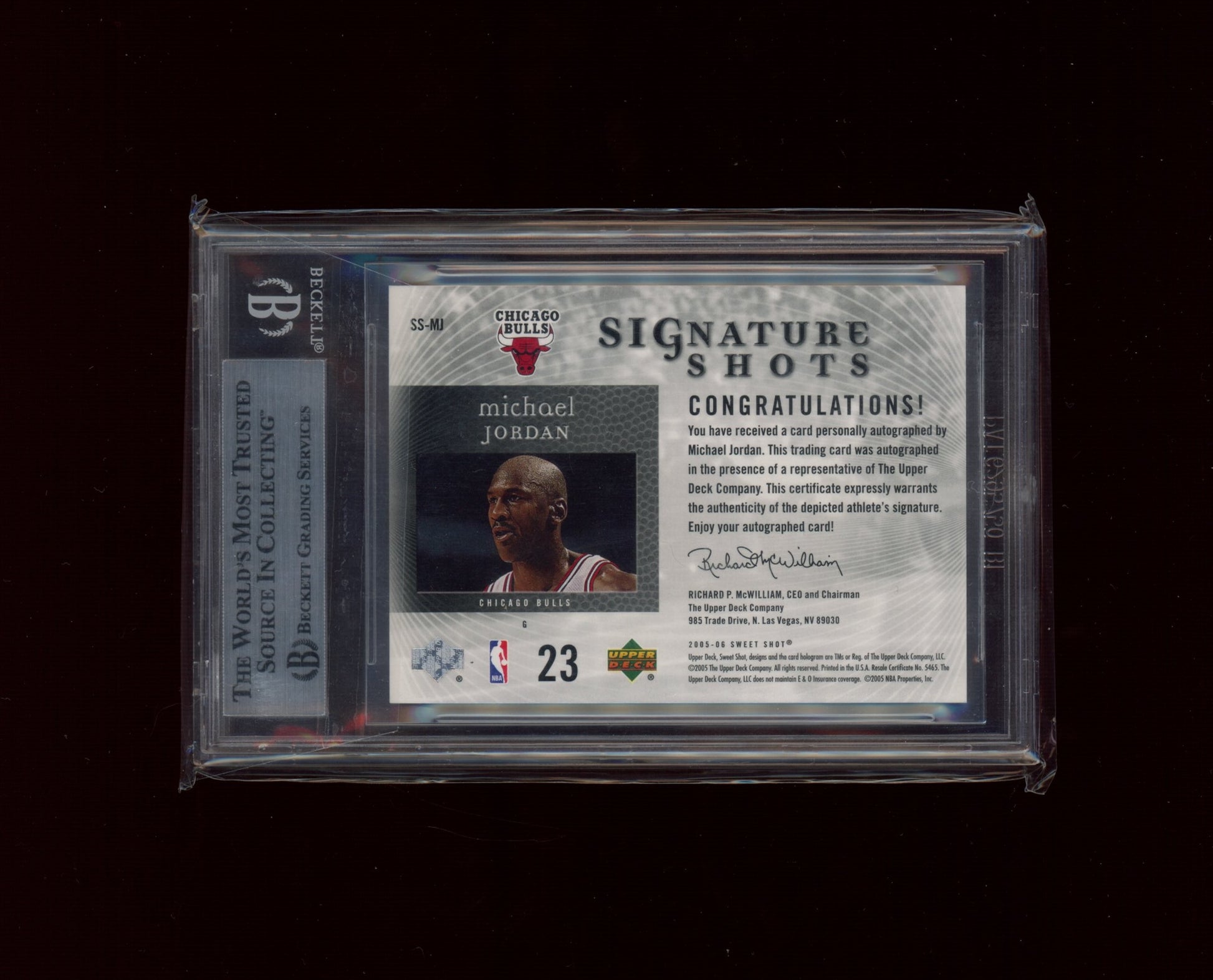 2005-06 Sweet Shot Signature Shots #MJ Michael Jordan SP AUTO BGS 8