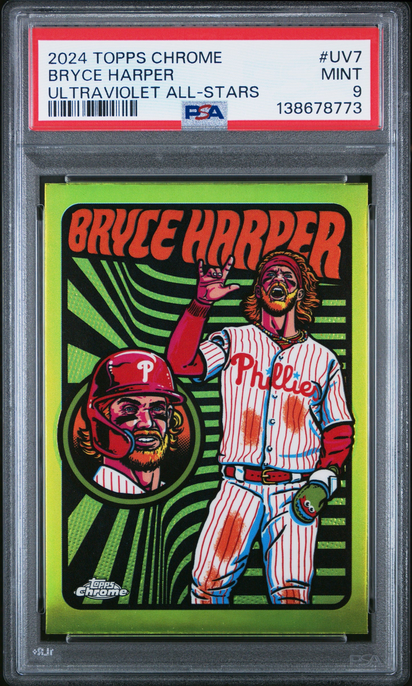 2024 Topps Chrome Ultraviolet All-Stars #UV7 Bryce Harper PSA 9
