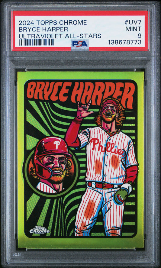 2024 Topps Chrome Ultraviolet All-Stars #UV7 Bryce Harper PSA 9