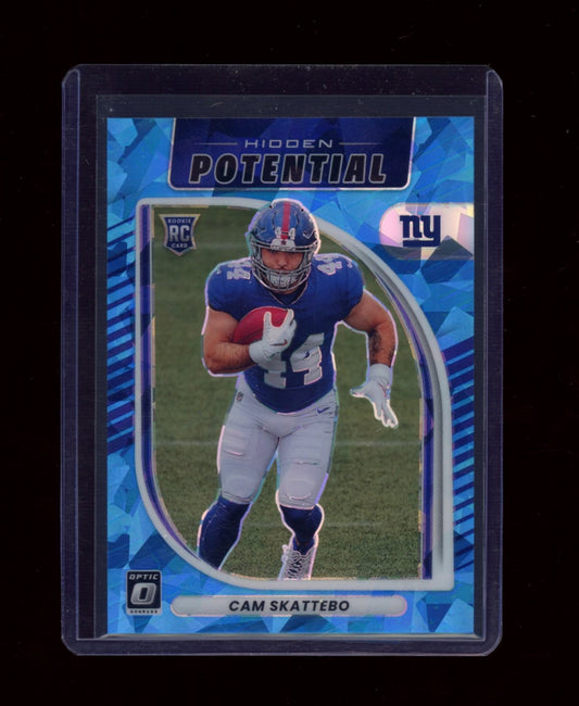 2025 Donruss Optic #8 Cam Skattebo Hidden Potential Ice #/55