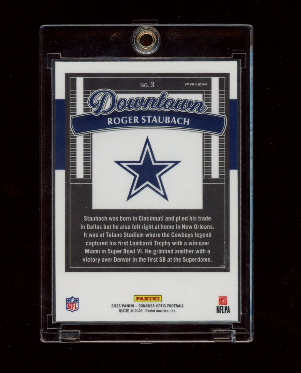 2025 Donruss Optic #3 Roger Staubach Downtown Legends